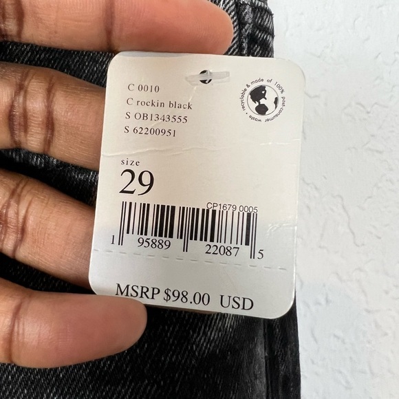 Free People Slit Front High Rise Straight Leg Jeans - Picture 13 of 13